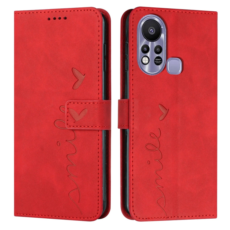 For Infinix Hot 11s Skin Feel Heart Pattern Leather Phone Case