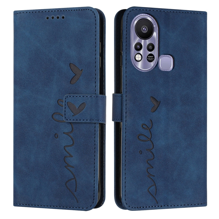 For Infinix Hot 11s Skin Feel Heart Pattern Leather Phone Case