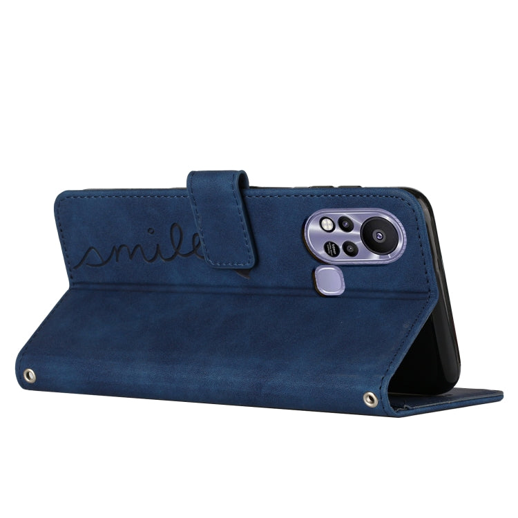 For Infinix Hot 11s Skin Feel Heart Pattern Leather Phone Case
