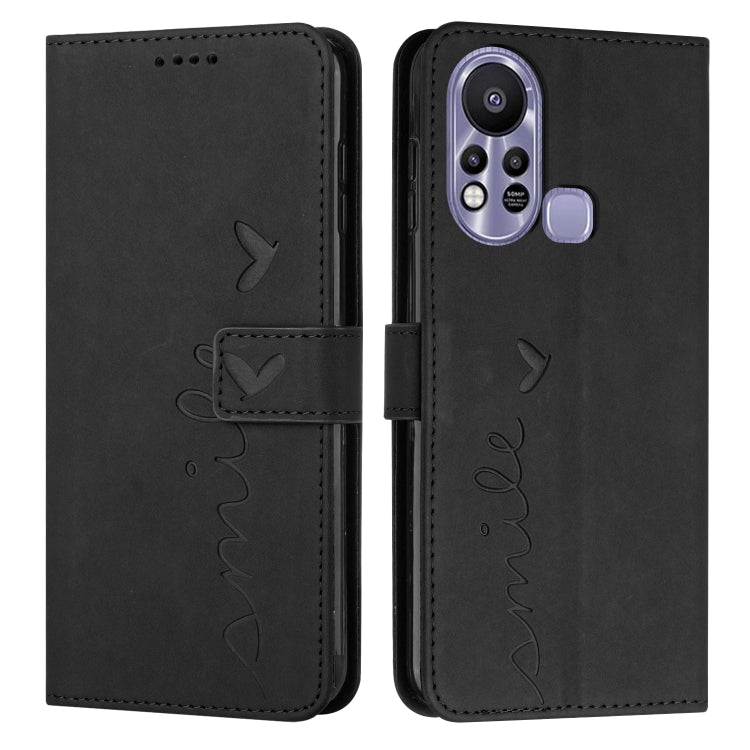 For Infinix Hot 11s Skin Feel Heart Pattern Leather Phone Case