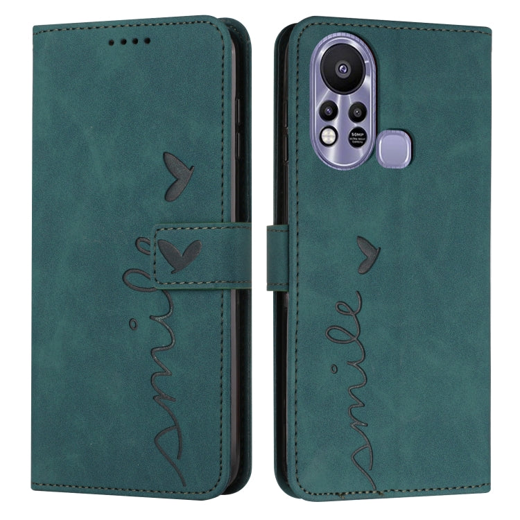 For Infinix Hot 11s Skin Feel Heart Pattern Leather Phone Case