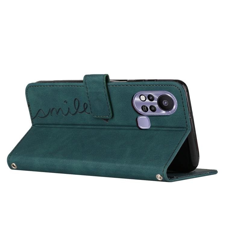 For Infinix Hot 11s Skin Feel Heart Pattern Leather Phone Case