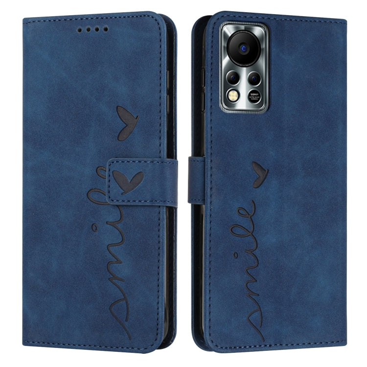 For Infinix Hot 11s NFC Skin Feel Heart Pattern Leather Phone Case