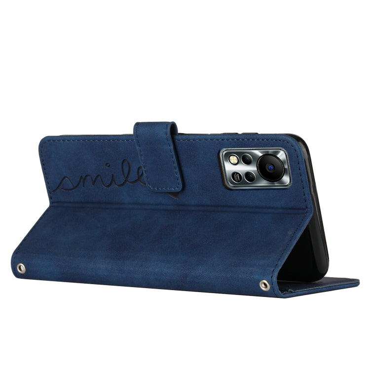 For Infinix Hot 11s NFC Skin Feel Heart Pattern Leather Phone Case