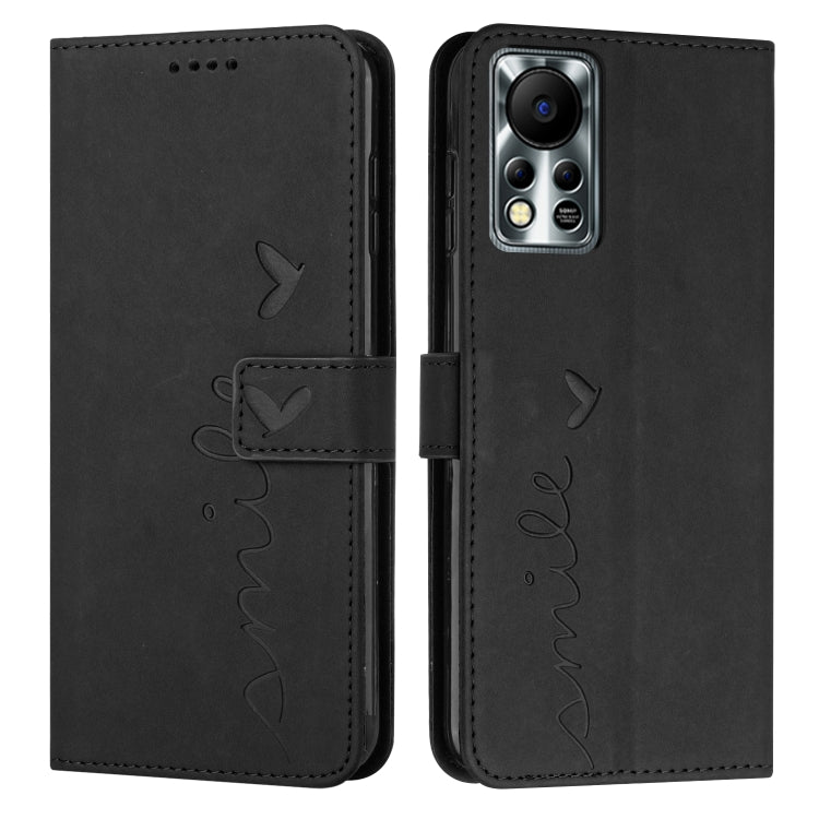 For Infinix Hot 11s NFC Skin Feel Heart Pattern Leather Phone Case