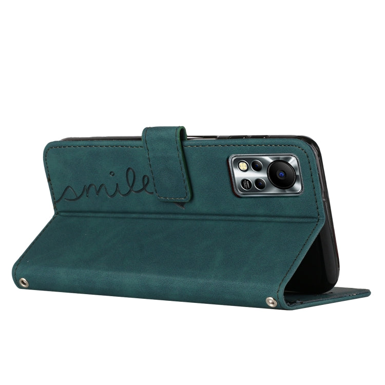 For Infinix Hot 11s NFC Skin Feel Heart Pattern Leather Phone Case