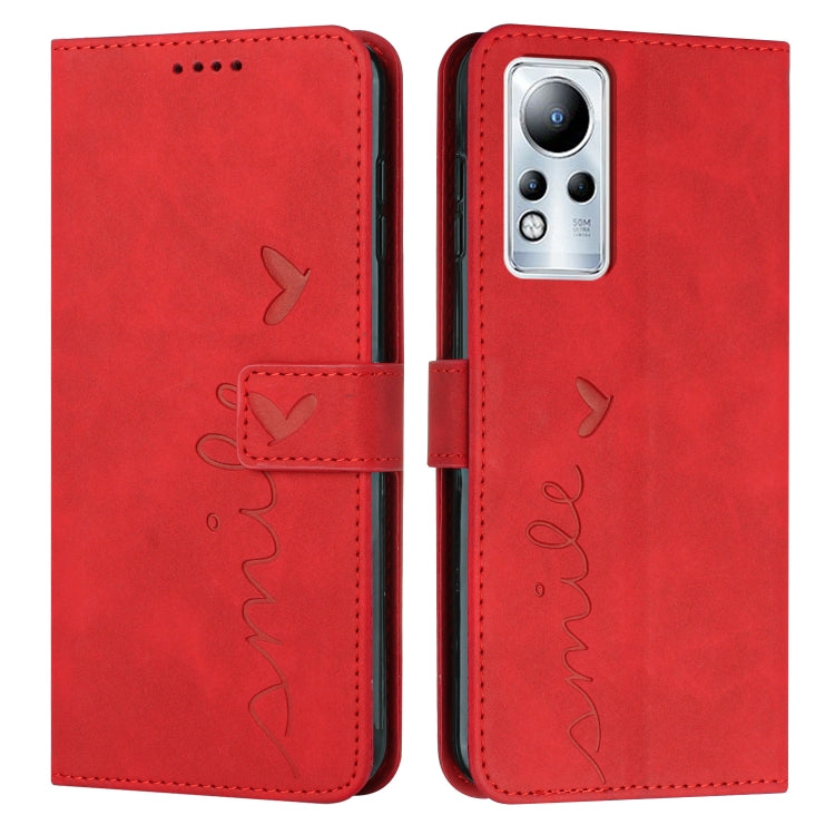 For Infinix Note 11 Skin Feel Heart Pattern Leather Phone Case