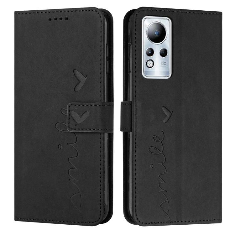 For Infinix Note 11 Skin Feel Heart Pattern Leather Phone Case
