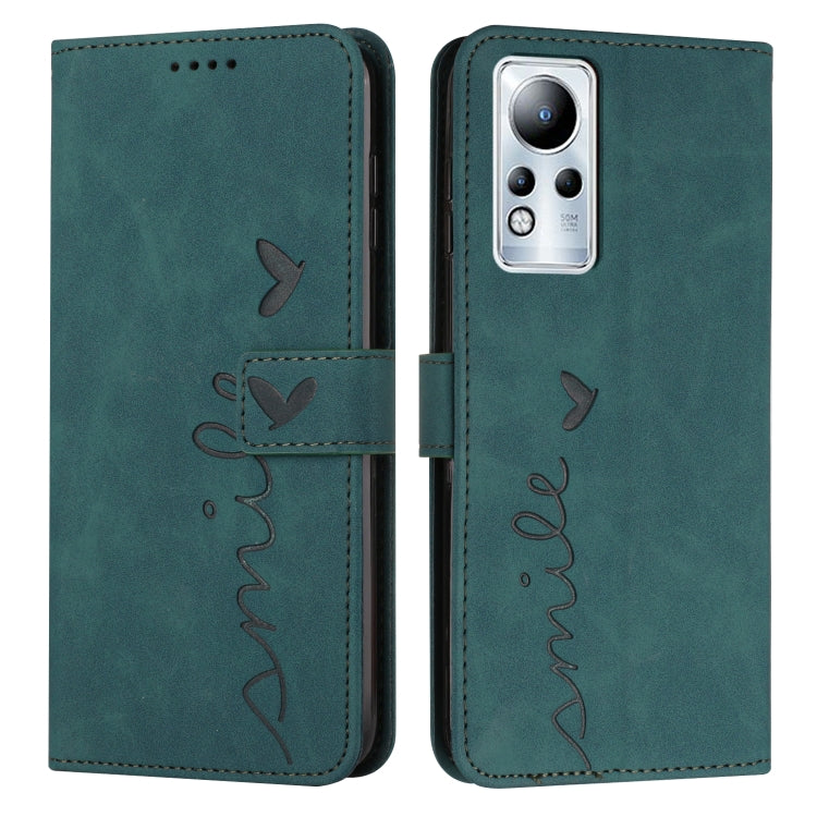 For Infinix Note 11 Skin Feel Heart Pattern Leather Phone Case