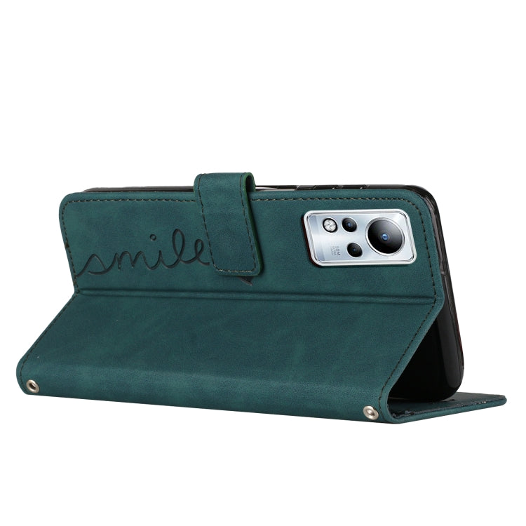 For Infinix Note 11 Skin Feel Heart Pattern Leather Phone Case