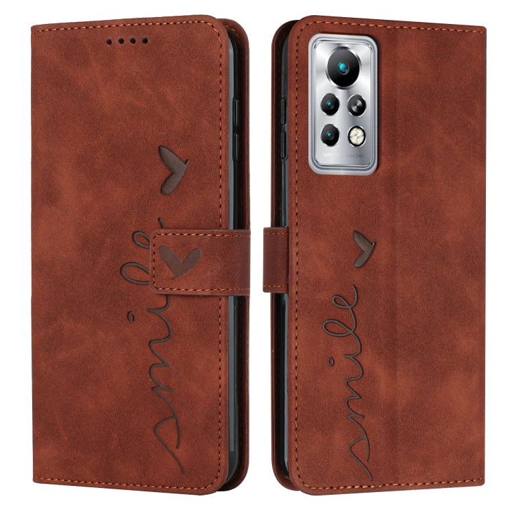 For Infinix Note 11 Pro Skin Feel Heart Pattern Leather Phone Case