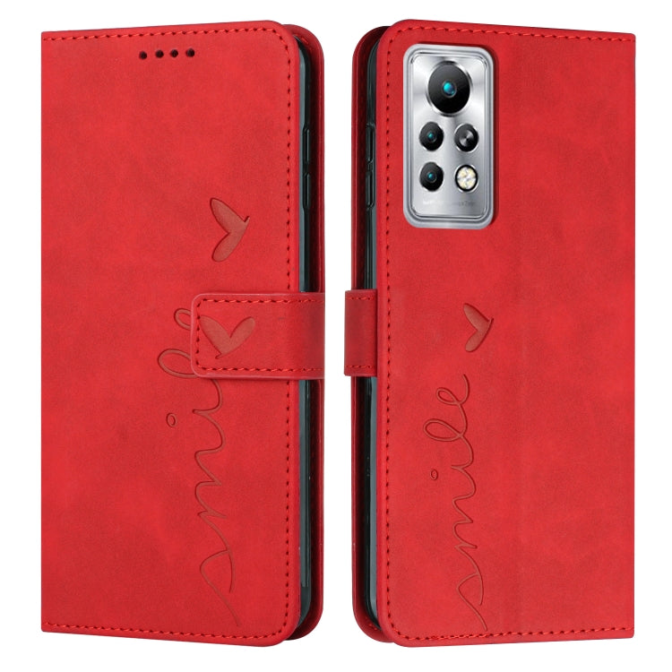 For Infinix Note 11 Pro Skin Feel Heart Pattern Leather Phone Case