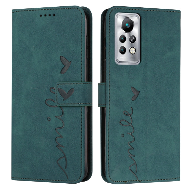 For Infinix Note 11 Pro Skin Feel Heart Pattern Leather Phone Case