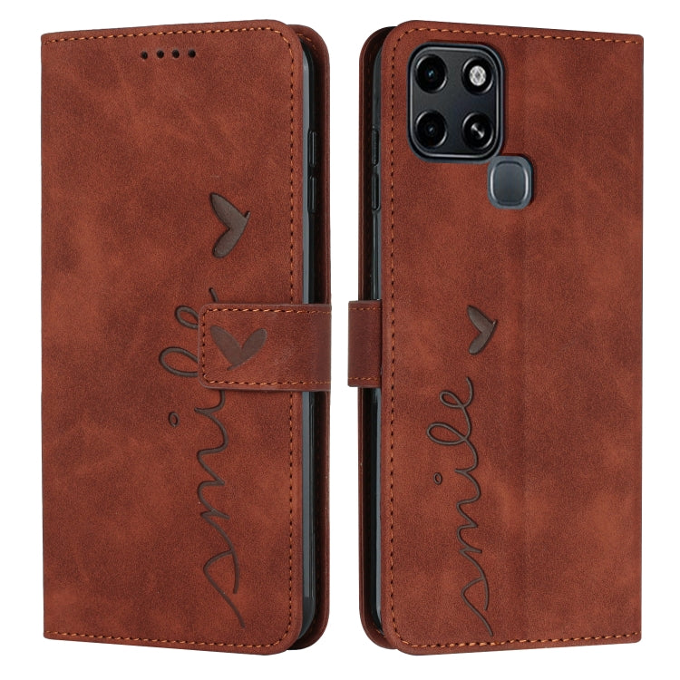 For Infinix Smart 6 Skin Feel Heart Pattern Leather Phone Case