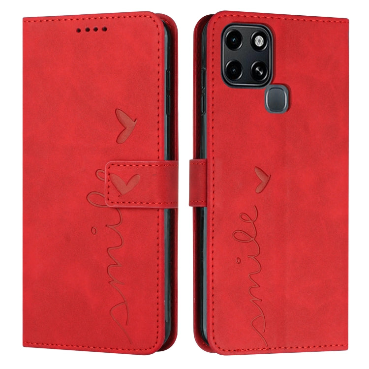 For Infinix Smart 6 Skin Feel Heart Pattern Leather Phone Case