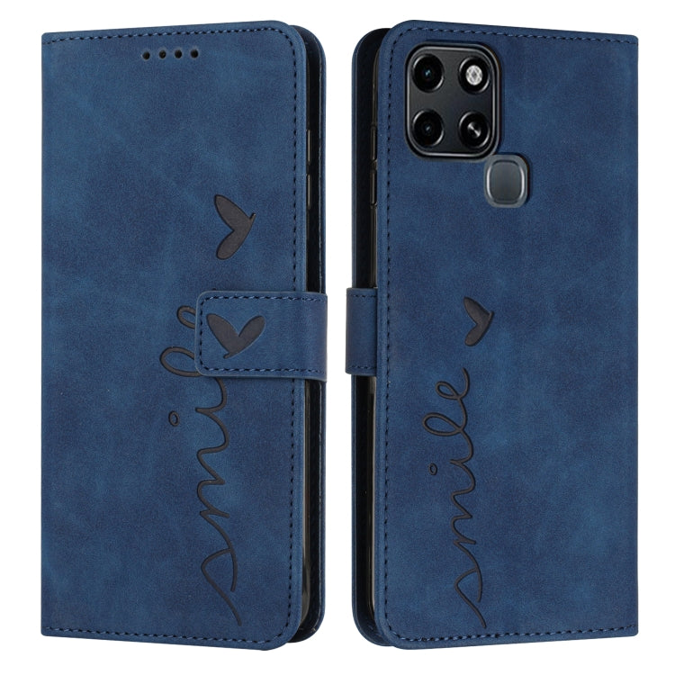 For Infinix Smart 6 Skin Feel Heart Pattern Leather Phone Case