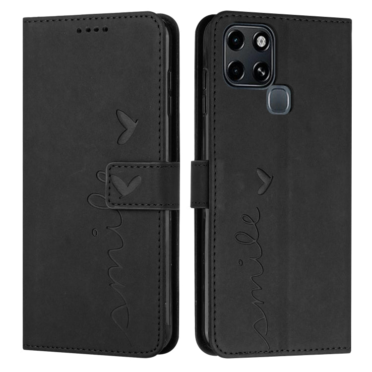 For Infinix Smart 6 Skin Feel Heart Pattern Leather Phone Case