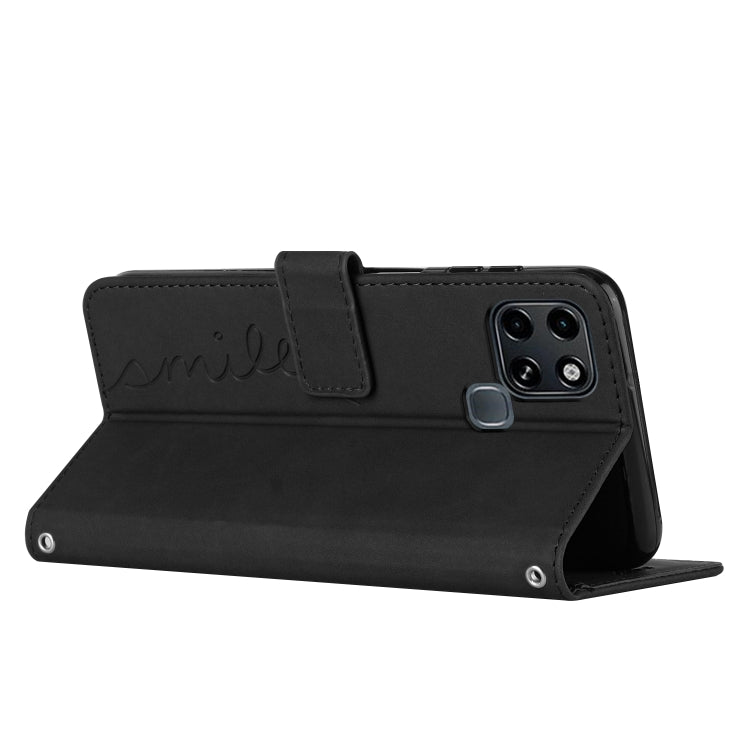 For Infinix Smart 6 Skin Feel Heart Pattern Leather Phone Case