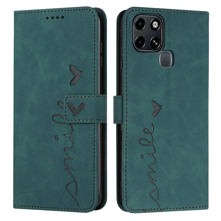 For Infinix Smart 6 Skin Feel Heart Pattern Leather Phone Case