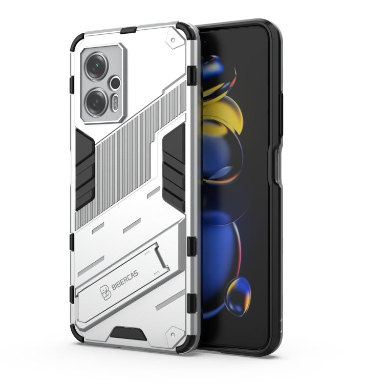 For Xiaomi Redmi Note 11T Pro 5G China Punk Armor 2 in 1 PC + TPU Shockproof Phone Case with Invisible Holder