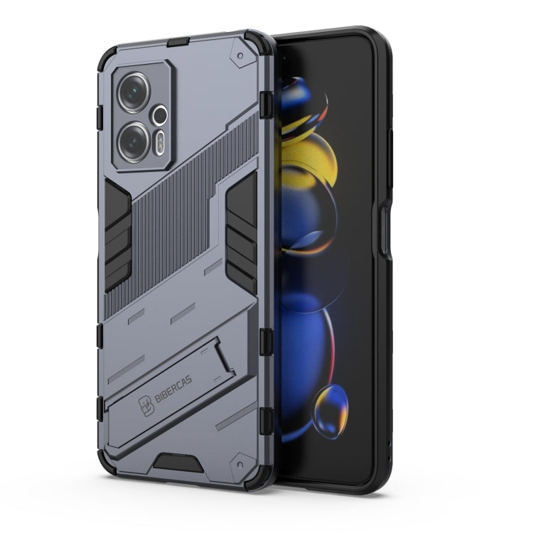 For Xiaomi Redmi Note 11T Pro 5G China Punk Armor 2 in 1 PC + TPU Shockproof Phone Case with Invisible Holder