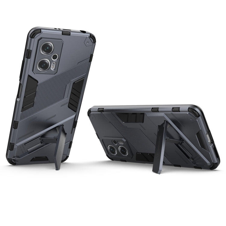 For Xiaomi Redmi Note 11T Pro 5G China Punk Armor 2 in 1 PC + TPU Shockproof Phone Case with Invisible Holder