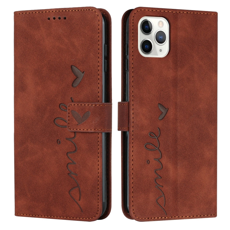 For iPhone 12 Pro Max Skin Feel Heart Pattern Leather Phone Case