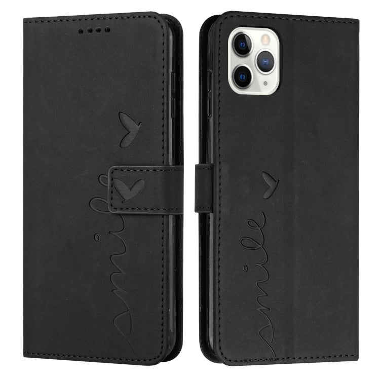 For iPhone 11 Pro Skin Feel Heart Pattern Leather Phone Case