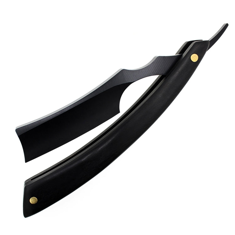 Z-18 Retro Classic Stainless Steel Straight Edge Razor Folding Manual Shaving Shaver Beard Cutter with Black Wood Handle(Black Blade)