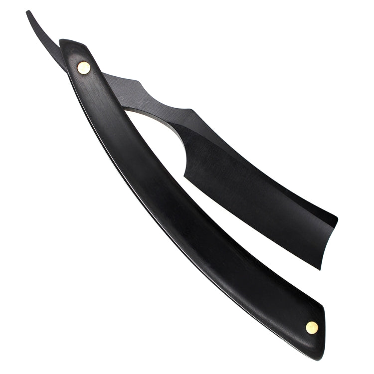 Z-18 Retro Classic Stainless Steel Straight Edge Razor Folding Manual Shaving Shaver Beard Cutter with Black Wood Handle(Black Blade)