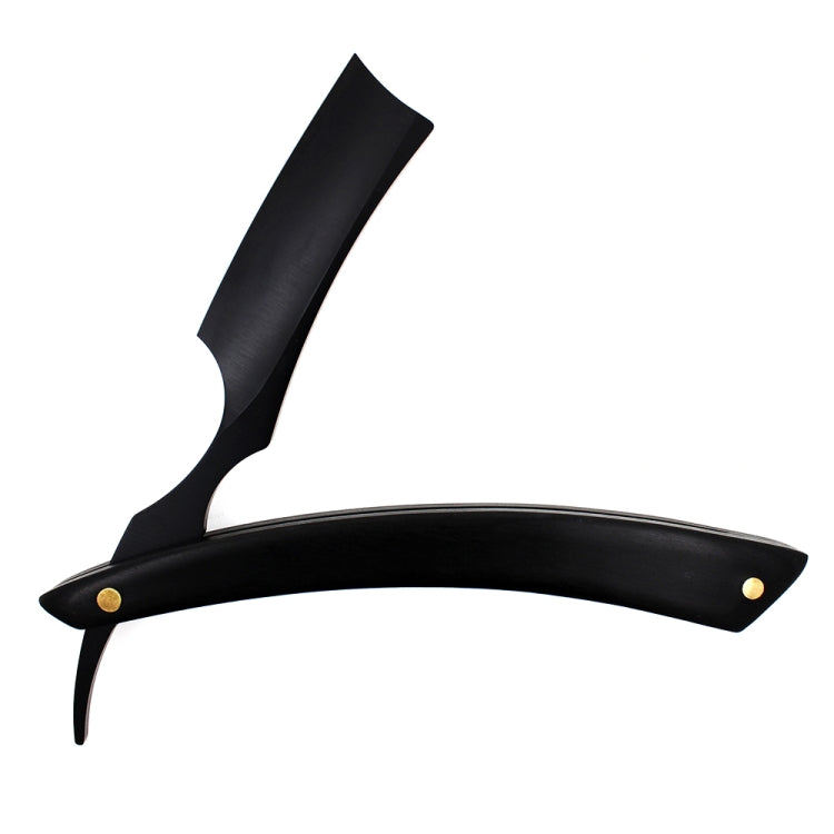 Z-18 Retro Classic Stainless Steel Straight Edge Razor Folding Manual Shaving Shaver Beard Cutter with Black Wood Handle(Black Blade)