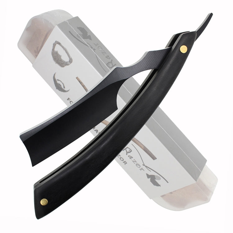Z-18 Retro Classic Stainless Steel Straight Edge Razor Folding Manual Shaving Shaver Beard Cutter with Black Wood Handle(Black Blade)