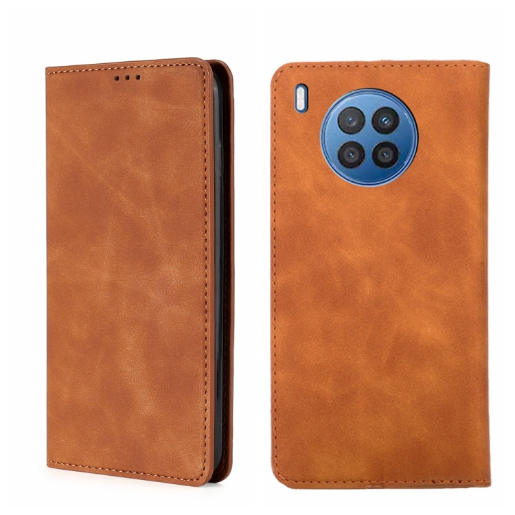 For Huawei nova 8i Skin Feel Magnetic Horizontal Flip Leather Phone Case