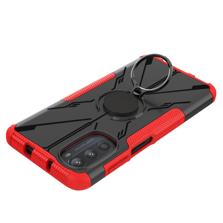For Motorola Moto G52 Armor Bear Shockproof PC + TPU Phone Protective Case with Ring Holder