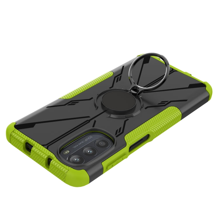 For Motorola Moto G52 Armor Bear Shockproof PC + TPU Phone Protective Case with Ring Holder