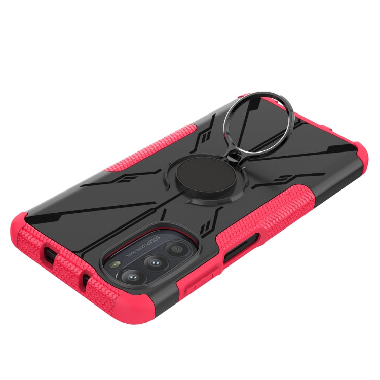 For Motorola Moto G52 Armor Bear Shockproof PC + TPU Phone Protective Case with Ring Holder