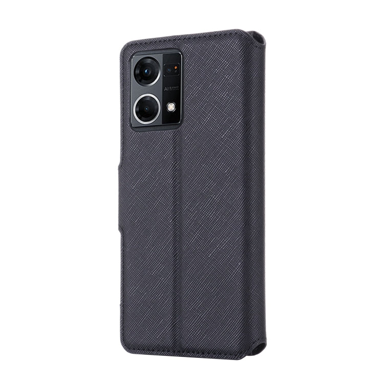 For OPPO F21 Pro / Reno7 4G MUXMA MX115 Cross Texture Oil Edge Flip Leather Phone Case