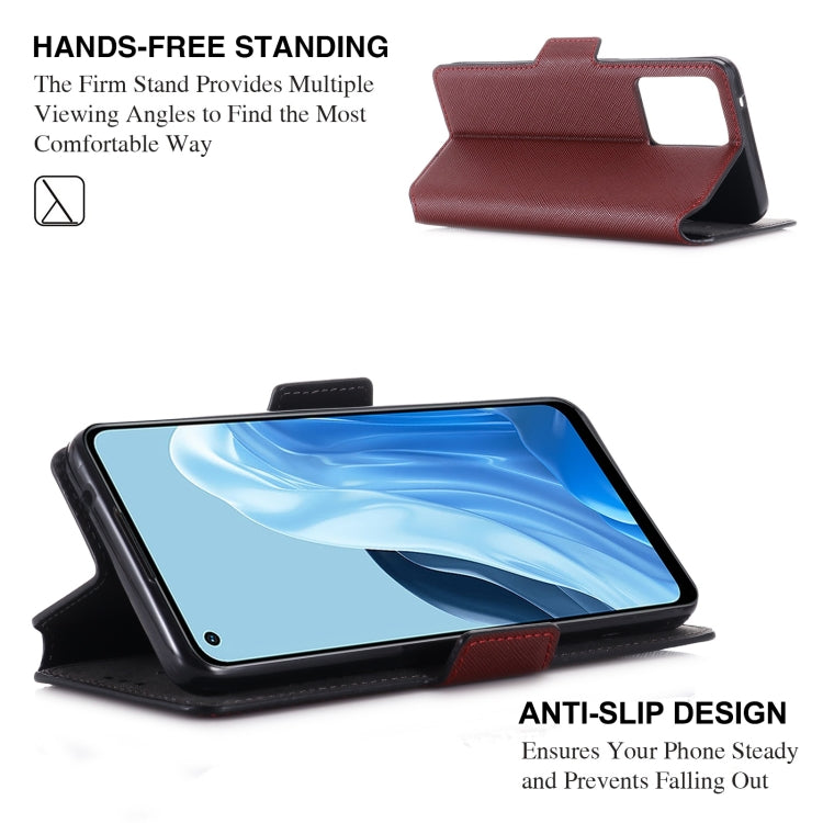 For OPPO F21 Pro / Reno7 4G MUXMA MX115 Cross Texture Oil Edge Flip Leather Phone Case