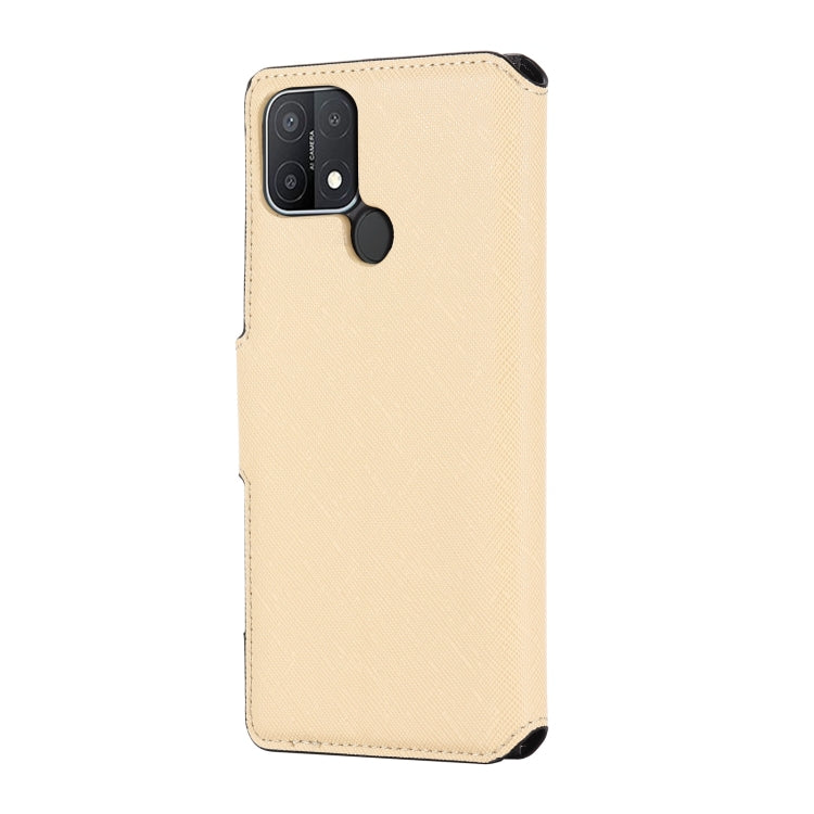 For OPPO A15 MUXMA MX115 Cross Texture Oil Edge Flip Leather Phone Case