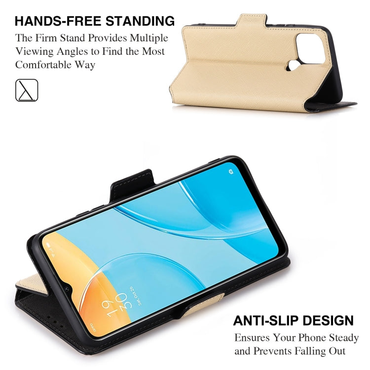 For OPPO A15 MUXMA MX115 Cross Texture Oil Edge Flip Leather Phone Case