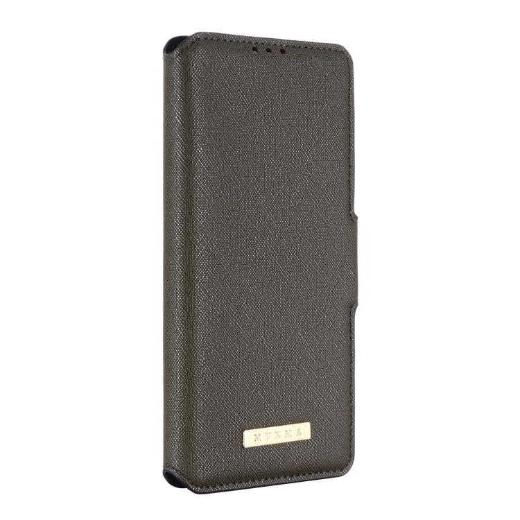 For OPPO A55 5G MUXMA MX115 Cross Texture Oil Edge Flip Leather Phone Case