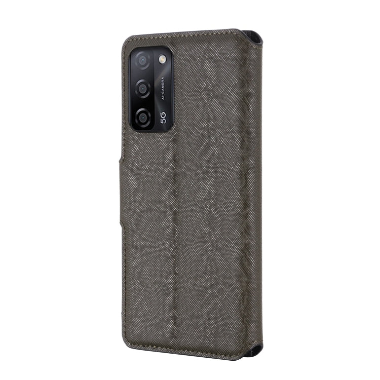 For OPPO A55 5G MUXMA MX115 Cross Texture Oil Edge Flip Leather Phone Case