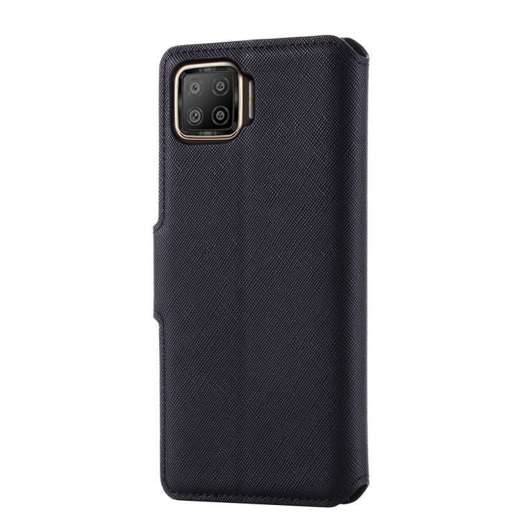 For OPPO F17 / A73 2020 MUXMA MX115 Cross Texture Oil Edge Flip Leather Phone Case