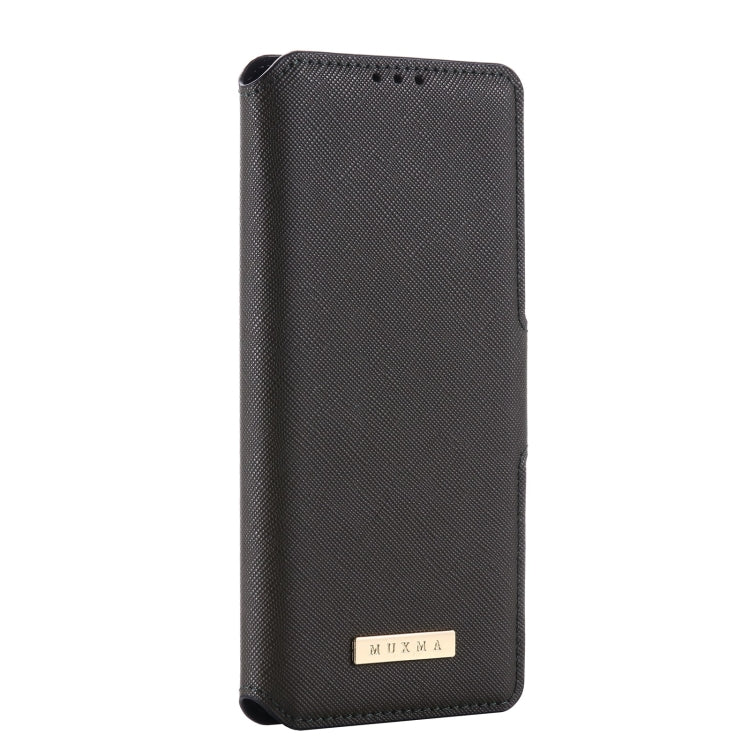 For OPPO F17 / A73 2020 MUXMA MX115 Cross Texture Oil Edge Flip Leather Phone Case