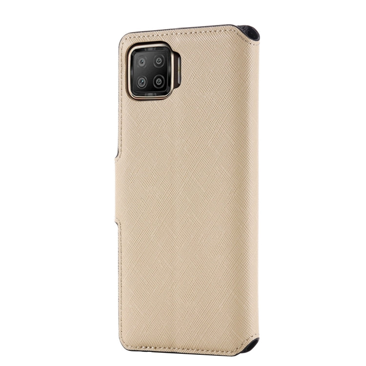 For OPPO F17 / A73 2020 MUXMA MX115 Cross Texture Oil Edge Flip Leather Phone Case