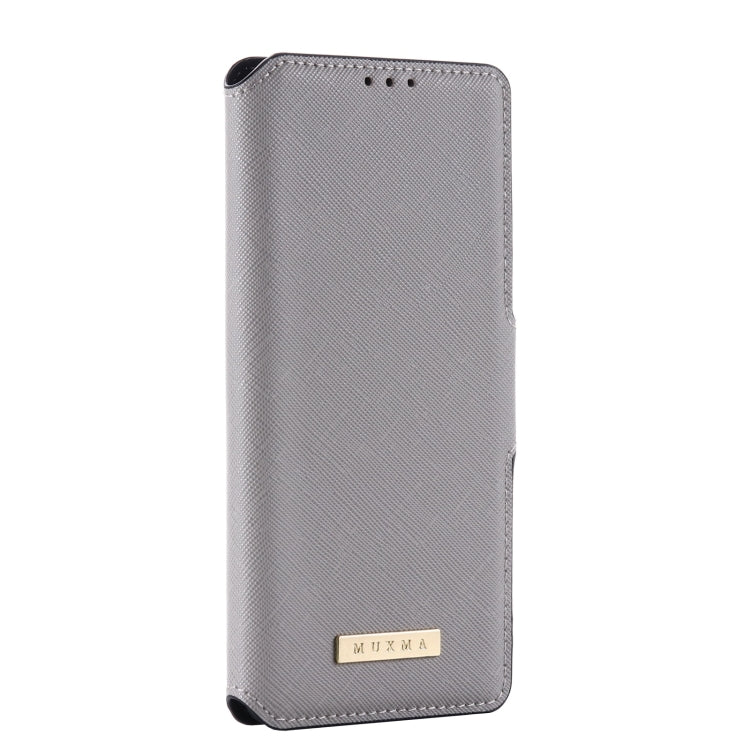 For OPPO F17 / A73 2020 MUXMA MX115 Cross Texture Oil Edge Flip Leather Phone Case