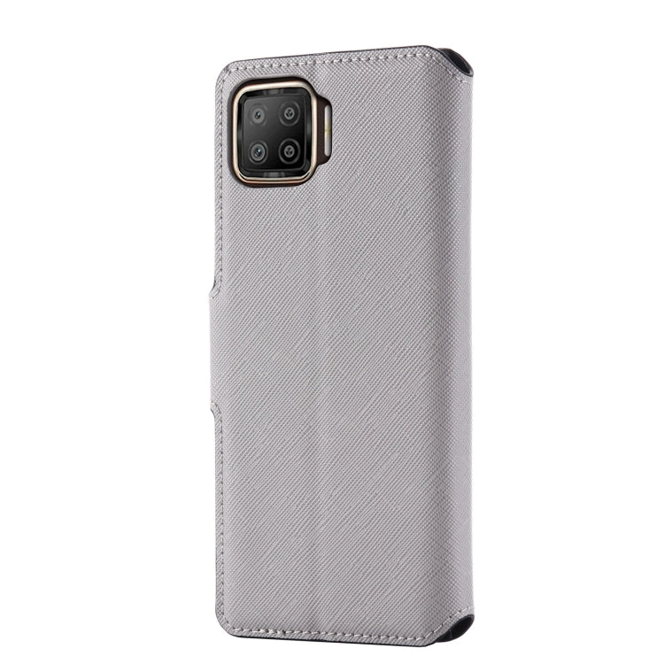For OPPO F17 / A73 2020 MUXMA MX115 Cross Texture Oil Edge Flip Leather Phone Case