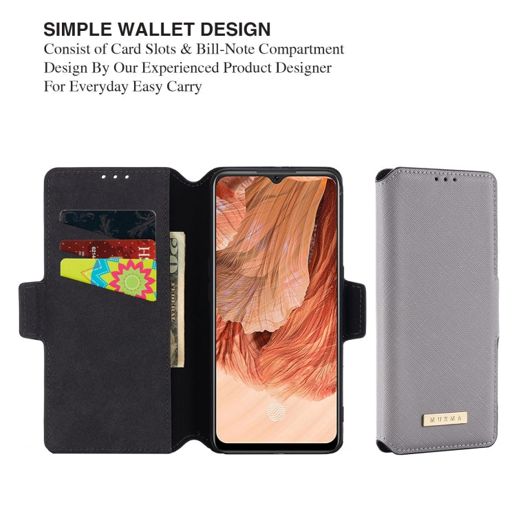 For OPPO F17 / A73 2020 MUXMA MX115 Cross Texture Oil Edge Flip Leather Phone Case