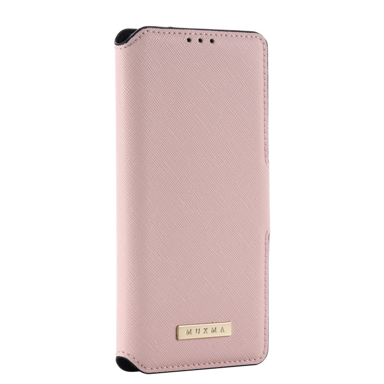For OPPO F17 / A73 2020 MUXMA MX115 Cross Texture Oil Edge Flip Leather Phone Case