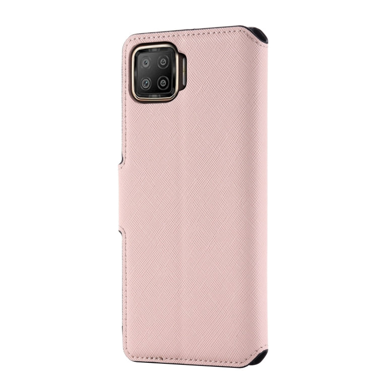 For OPPO F17 / A73 2020 MUXMA MX115 Cross Texture Oil Edge Flip Leather Phone Case
